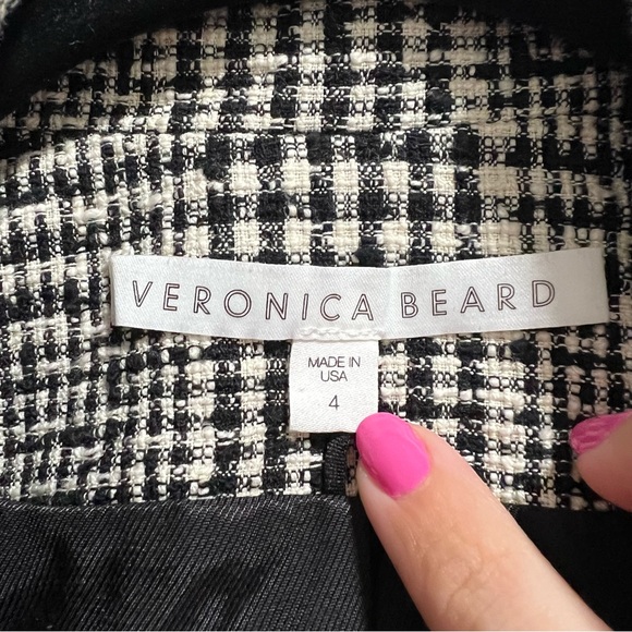 Veronica Beard Rhett Dickey Blazer In Black/Cream Plaid - Picture 13 of 15